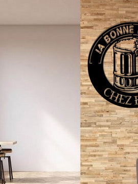 Décoration murale d'art métal - Chope de bière personnalisable- Wall art- Made in France