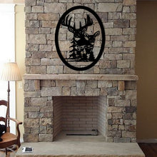 Charger l'image dans la galerie, Décoration murale d'art métal - buste cerf et biche - Wall art - Made in FRANCE