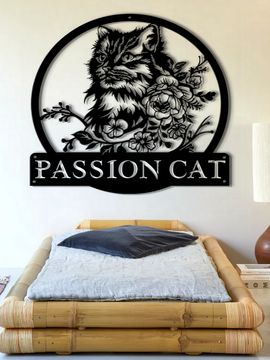 Décoration murale d'art métal - LE CHAT PERSAN - Personnalisable - Wall art- Made in France