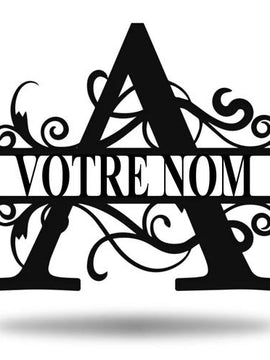 Monogramme Initiale personnalisée taille moyenne