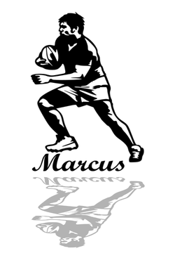 Décoration murale d'art métal - Rugbyman personnalisable - Wall art - Made in FRANCE
