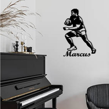 Charger l'image dans la galerie, Décoration murale d'art métal - Rugbyman personnalisable - Wall art - Made in FRANCE