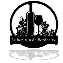 Charger l'image dans la galerie, Décoration murale d'art métal - Bouteille de Bordeaux - Wall art - Made in France