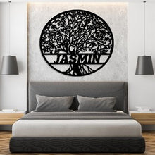 Charger l'image dans la galerie, Décoration murale d'art métal - Arbre de Vie "Jasmin"- personnalisable - Wall art- Made in France