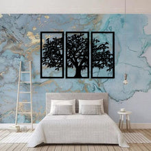 Charger l'image dans la galerie, Décoration arbre de vie oiseaux-tryptique-artdefer-wall art