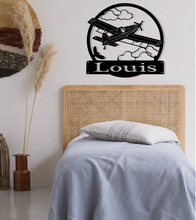 Charger l'image dans la galerie, Décoration murale d'art métal - Aviateur - Personnalisable - Wall art- Made in France