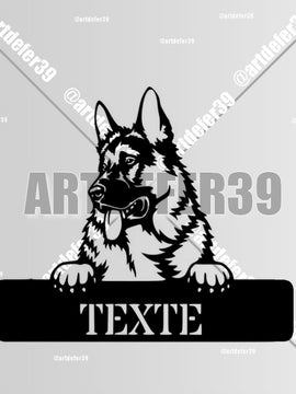 Décorations murale métal, Monogramme personnalisé motif chien, wall art, made in FRANCE (39)
