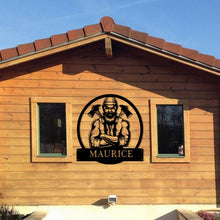 Charger l'image dans la galerie, Décoration murale d'art métal - Bucheron avec haches - Personnalisable - Wall art- Made in France