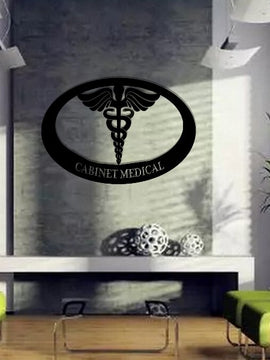 Décoration murale métal - Symbole médical - Personnalisable - Artdefer39 -Wallart - Made in France