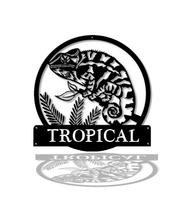 Charger l'image dans la galerie, Décoration murale d'art métal - Caméléon - Personnalisable - Wall art- Made in France