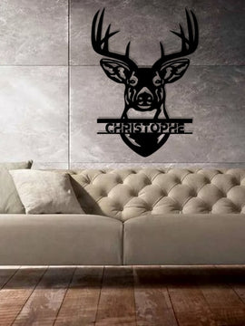 Décoration murale métal - N°5 Chasse et Pêche Personnalisable - Artdefer39 - Wall art - Made in France