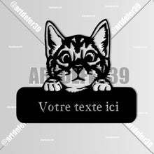 Charger l'image dans la galerie, Décorations murale métal, Monogramme personnalisé motif chat, wall art, made in FRANCE (39)