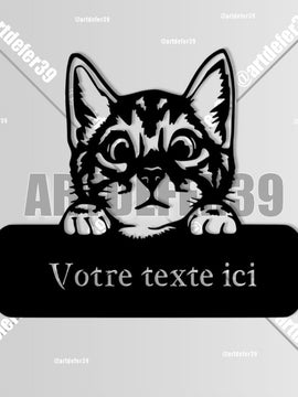 Décorations murale métal, Monogramme personnalisé motif chat, wall art, made in FRANCE (39)