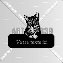 Charger l'image dans la galerie, Décorations murale métal, Monogramme personnalisé motif chat, wall art, made in FRANCE (39)