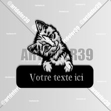 Charger l'image dans la galerie, Décorations murale métal, Monogramme personnalisé motif chat, wall art, made in FRANCE (39)