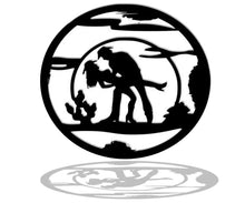 Charger l'image dans la galerie, Décoration murale d'art métal - Couple Cow-Boy - Wall art - Made in FRANCE