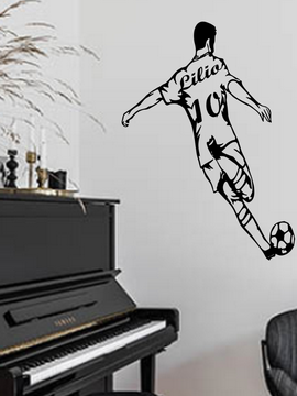 Décoration murale d'art métal - Footballeur personnalisable - Wall art - Made in FRANCE