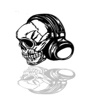 Charger l'image dans la galerie, Décoration murale d'art Métal - Tête de mort casque audio - Wall art -Made in FRANCE