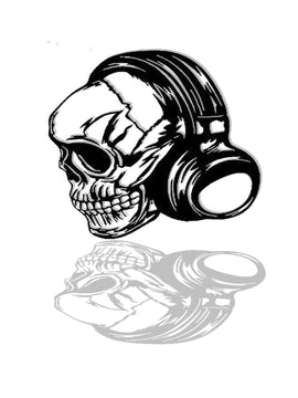 Décoration murale d'art Métal - Tête de mort casque audio - Wall art -Made in FRANCE