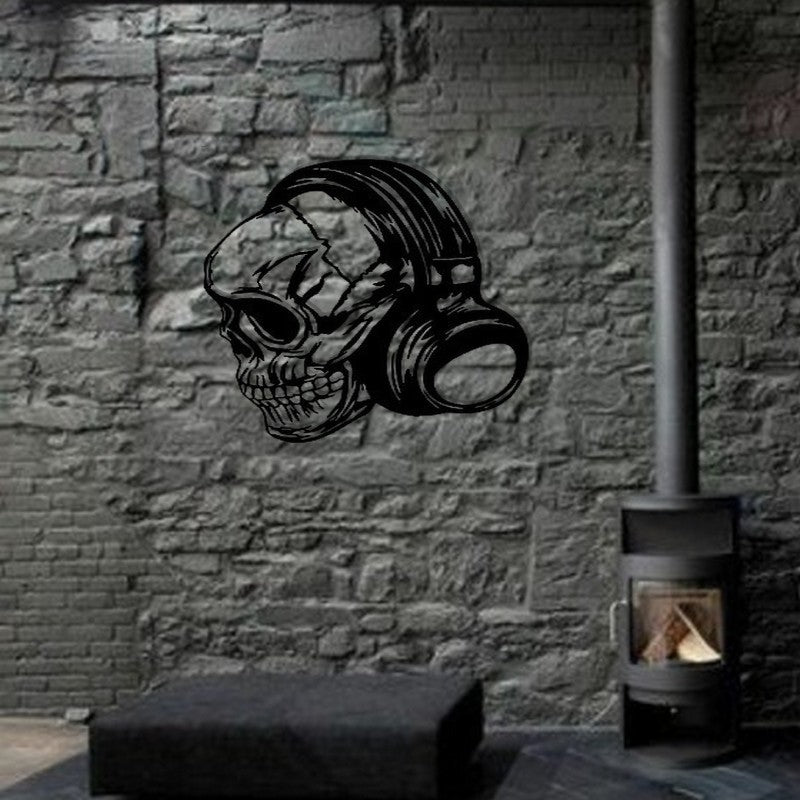 Déco métal Murale : Tête de Mort, Noir, H 88 cm