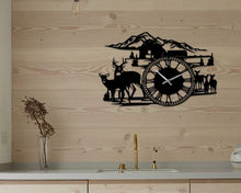 Charger l'image dans la galerie, Horloge décoration d'art métal - chevreuils - Wall art - Made in FRANCE