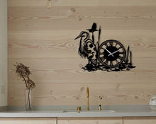 Charger l'image dans la galerie, Horloge décoration d'art métal - héron - Wall art - Made in FRANCE