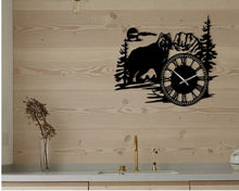 Charger l'image dans la galerie, Horloge décoration d'art métal - loup - Wall art - Made in FRANCE
