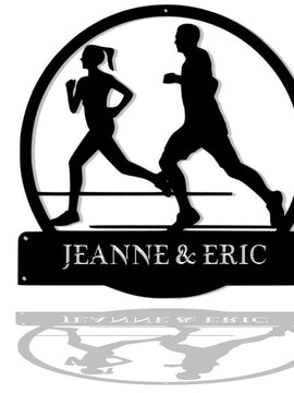 Décoration murale d'art métal - Joggeur Homme Femme - Personnalisable - Wall art- Made in France