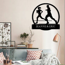 Charger l'image dans la galerie, Décoration murale d'art métal - Joggeur Homme Femme - Personnalisable - Wall art- Made in France