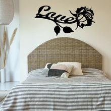 Charger l'image dans la galerie, Décoration murale d'art métal - Rose de la Saint valentin- personnalisable - Wall art- Made in France