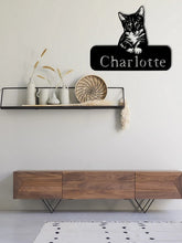 Charger l'image dans la galerie, Décorations murale métal, Monogramme personnalisé motif chat, wall art, made in FRANCE (39)
