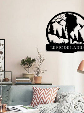 Décoration murale métal - Randonneur - Personnalisable Artdefer39 - Wall art - Made in France