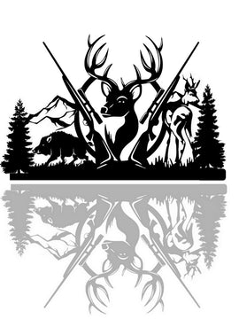 Scène de chasse carabines-Wall art, Made in France, Jura (39)