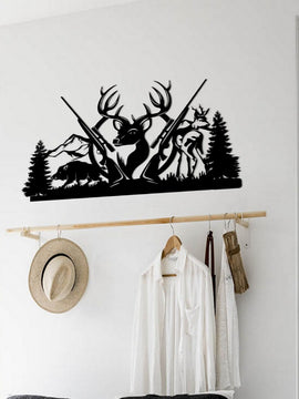 Scène de chasse carabines-Wall art, Made in France, Jura (39)