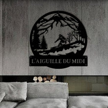 Charger l'image dans la galerie, Décoration murale d'art métal - Skieur - Personnalisable - Wall art- Made in France