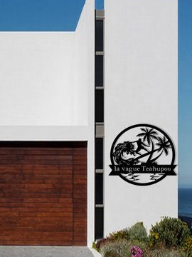 Décoration murale d'art métal - Surfeur - Personnalisable - Wall art- Made in France