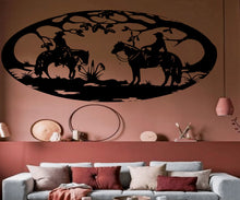 Charger l'image dans la galerie, Décoration murale d'art métal - Chevaux Western - Wall art - Made in FRANCE