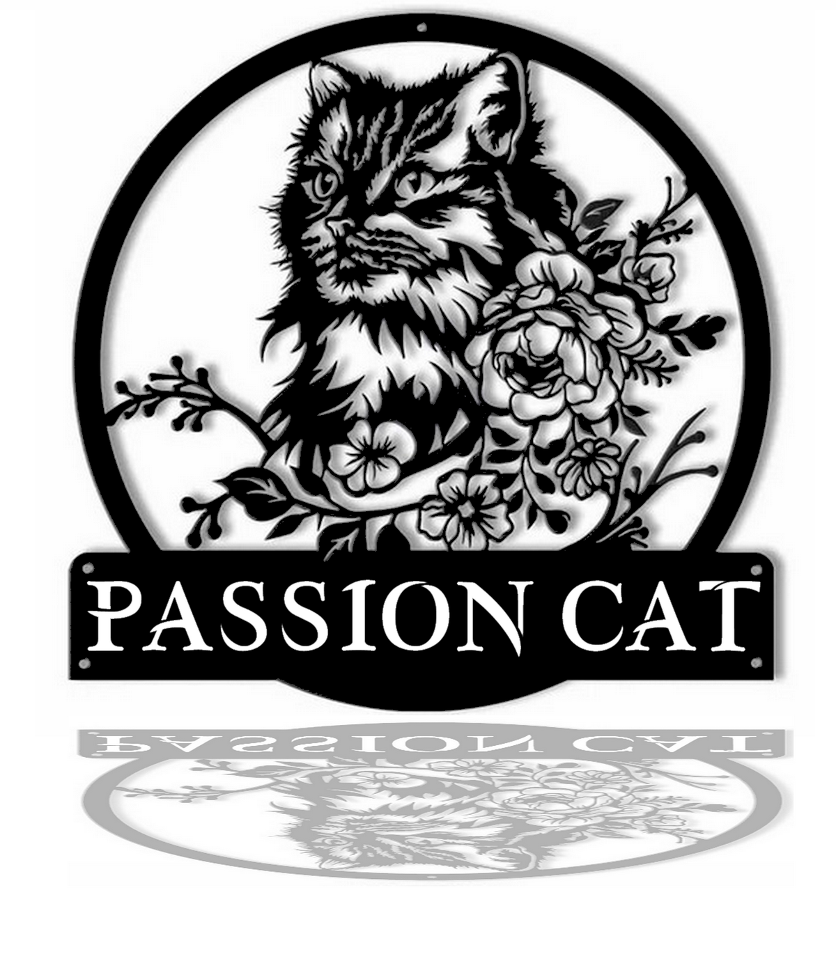 Décoration Murale Chat En Métal Ninesun – Silhouette Noire, 30 Cm – Sculpture Métal Pour Salon, Jardin, Café, Intérieur/Extérieur