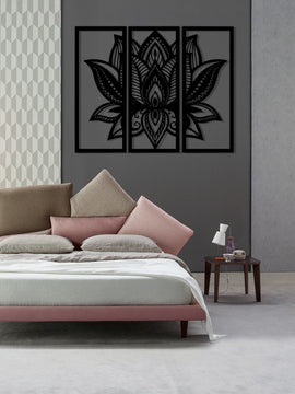 Décoration Mandala Lotus - Tryptique - Art de fer 39 - Wall art