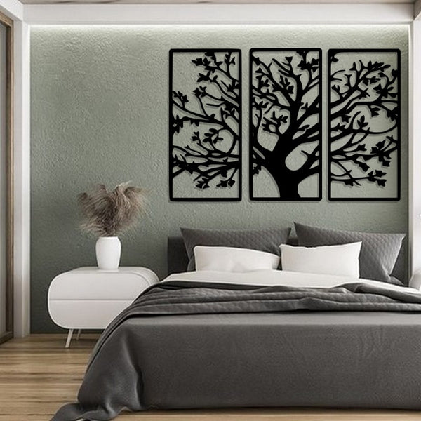 Décoration arbre de vie printemps-tryptique-artdefer-wall art