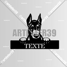 Charger l&#39;image dans la galerie, Décorations murale métal, Monogramme personnalisé motif chien, wall art, made in FRANCE (39)
