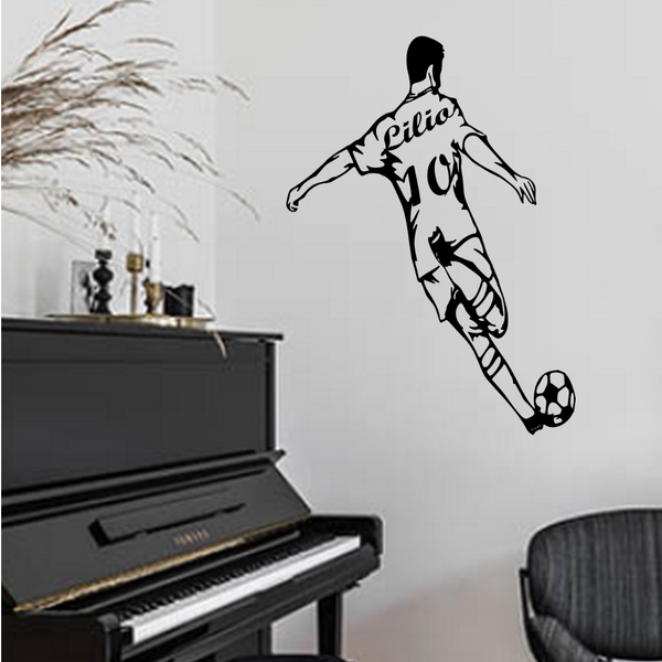 Décoration murale d'art métal - Footballeur personnalisable - Wall art - Made in FRANCE