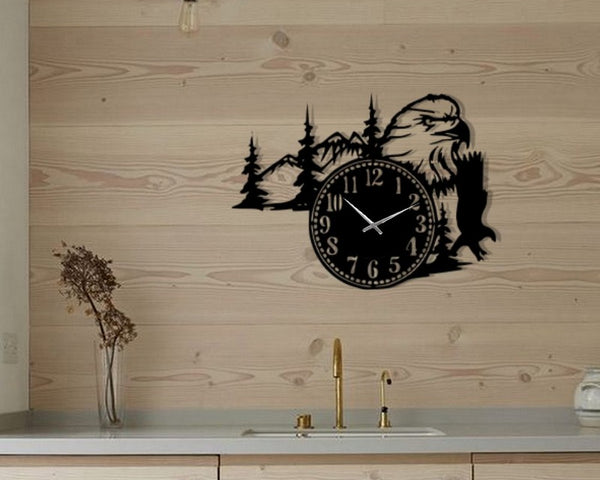 Horloge décoration d'art métal - tête aigle - Wall art - Made in FRANCE